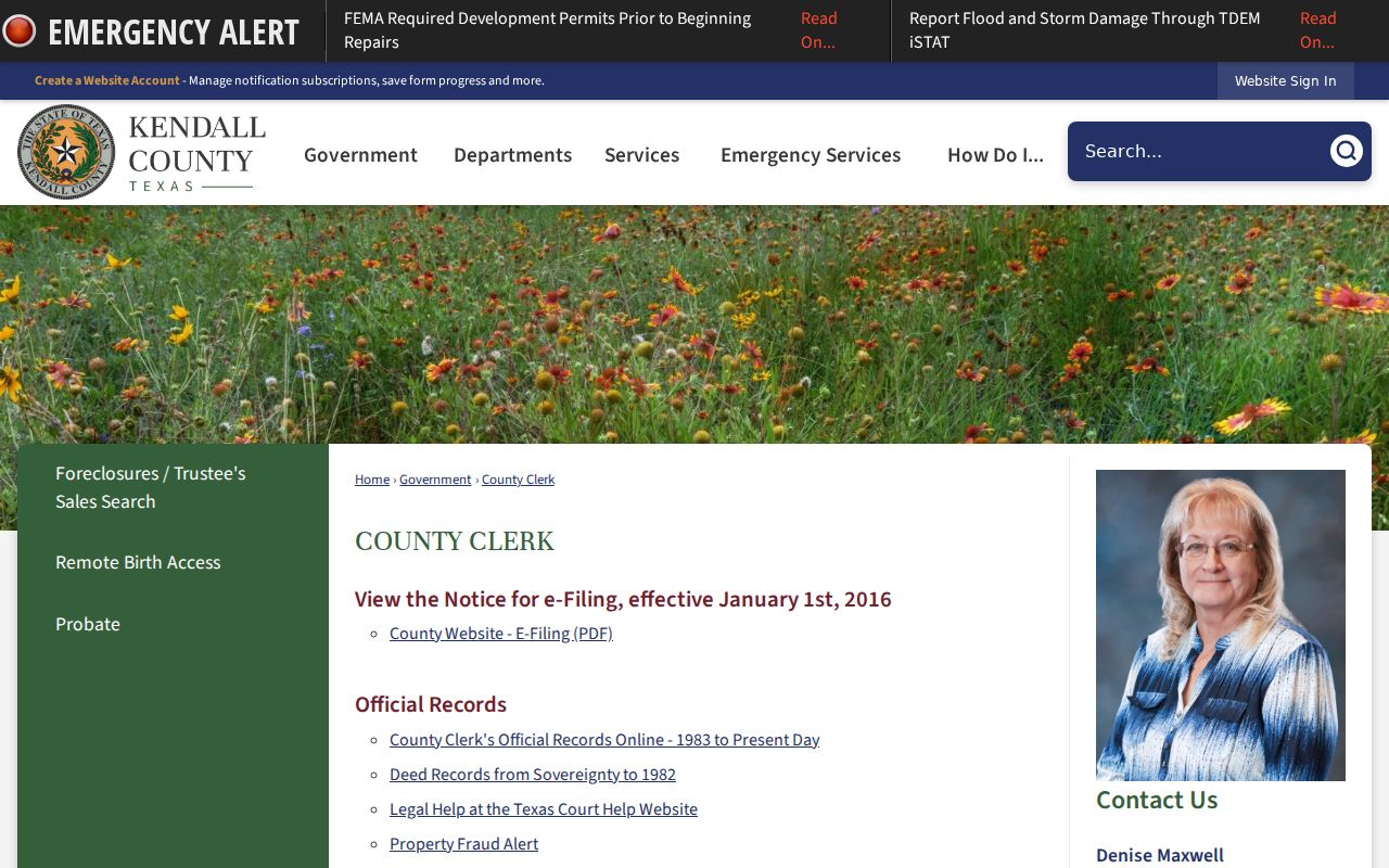 Kendall County misdemeanor criminal records County Clerk page