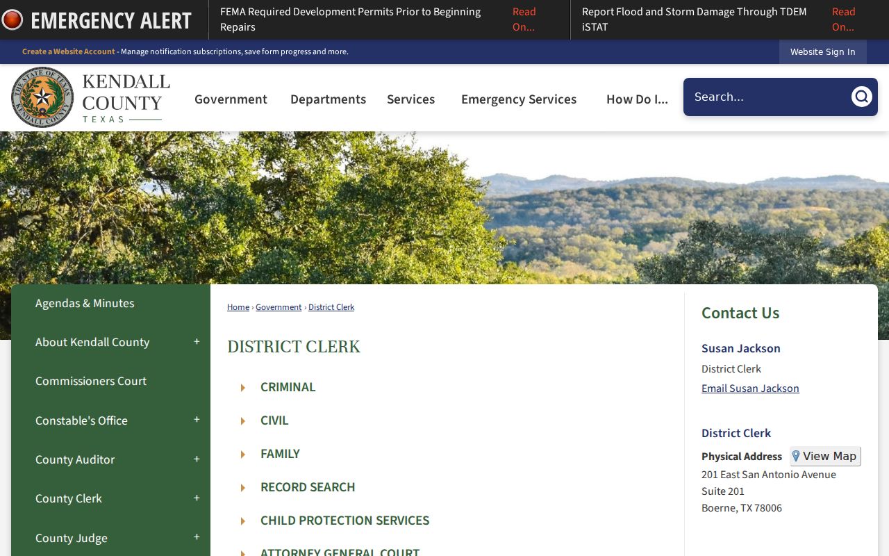 Kendall County criminal court record District Clerk search