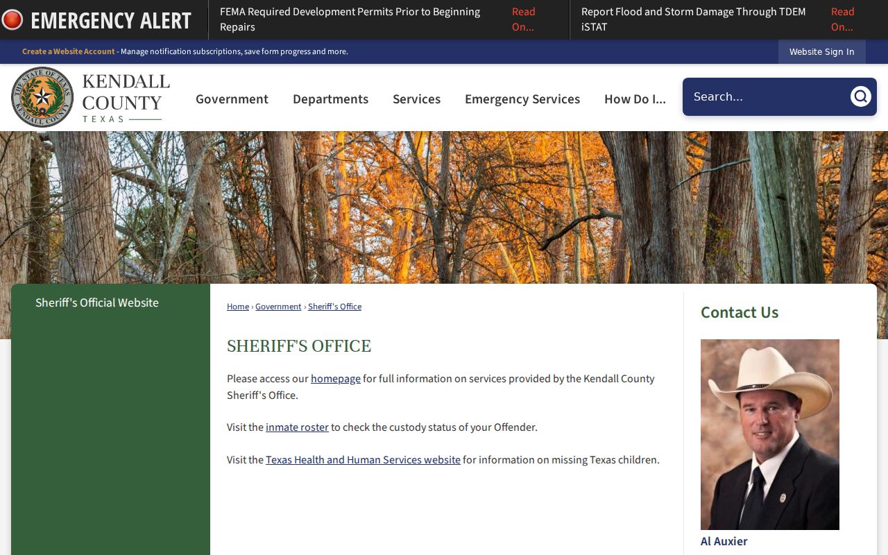 Kendall County criminal records sheriff contact page