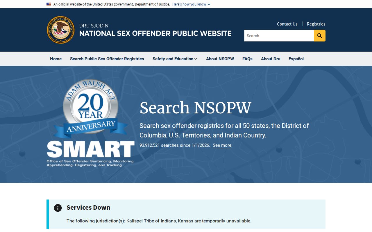 Kendall County sex offender search using the official national NSOPW registry